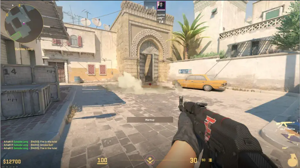 Throwing a Frag Grenade inside a Smoke in CS2