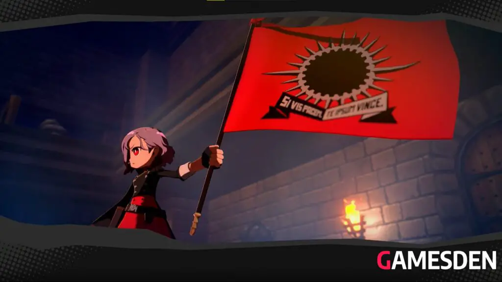 Erina with a flag.